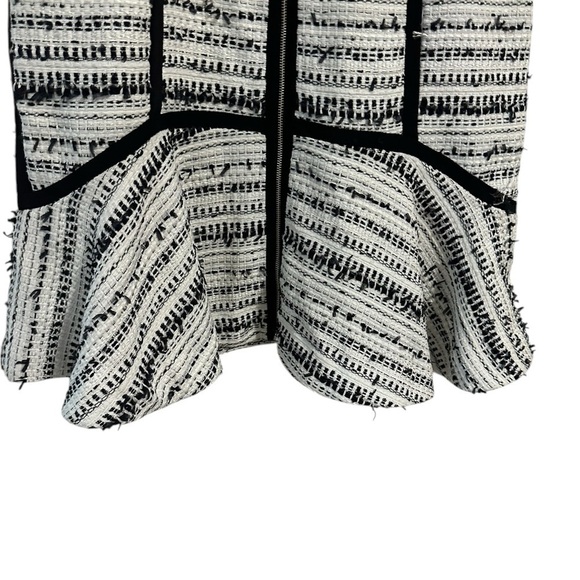 Rebecca Taylor Raffia Tweed Dress Size 8 Full Front Zip Fit n' Flare Drop Hem - Picture 7 of 11